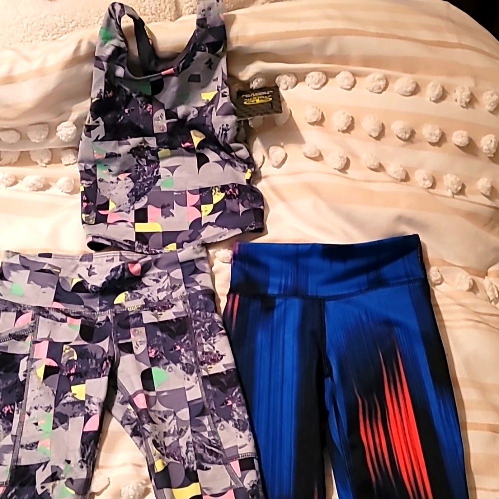 🔵Kids athletic wear gymnastics drifit leggings and top